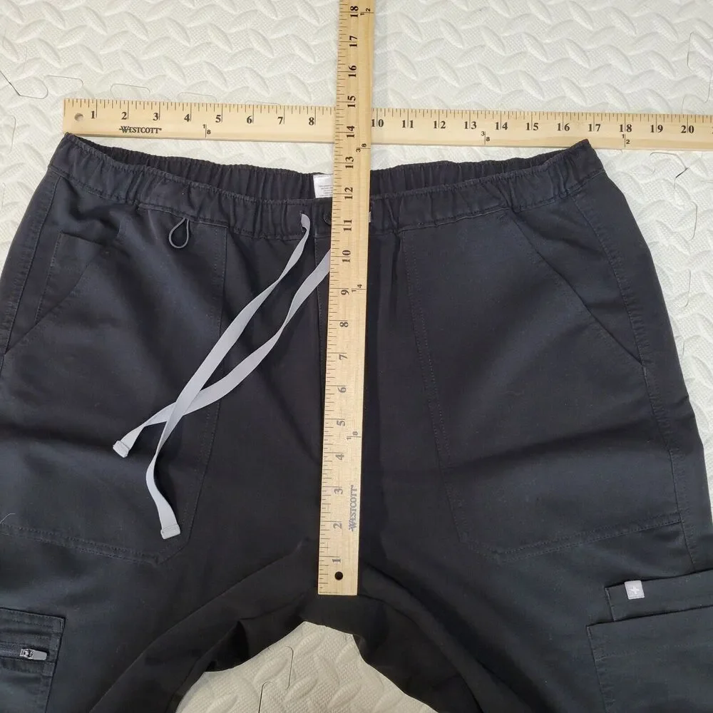 Figs Mens Scrub Pants‎ Cairo Cargo Size XL Black Zip Closure 31